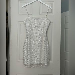 White sequin dress